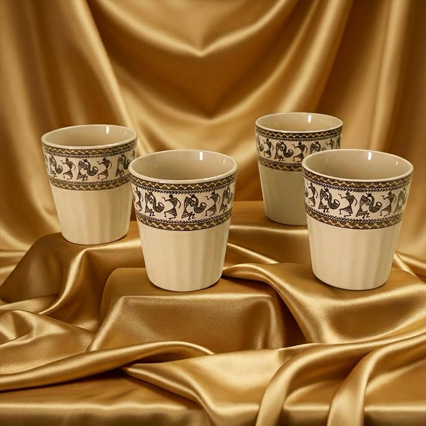 Royal Chai Tea Gift Hamper with Warli Art Kulhad Cups